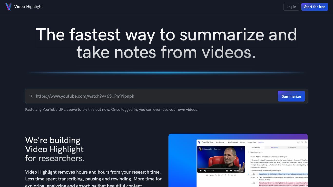 Video Highlight - Trending AI tool for Video summaries and best alternatives