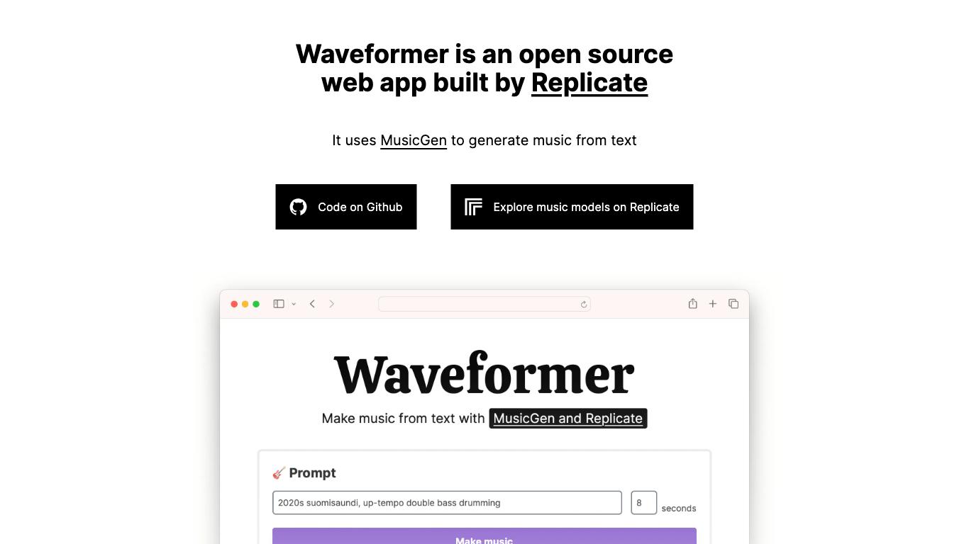 Waveformer - Trending AI tool for Music creation and best alternatives