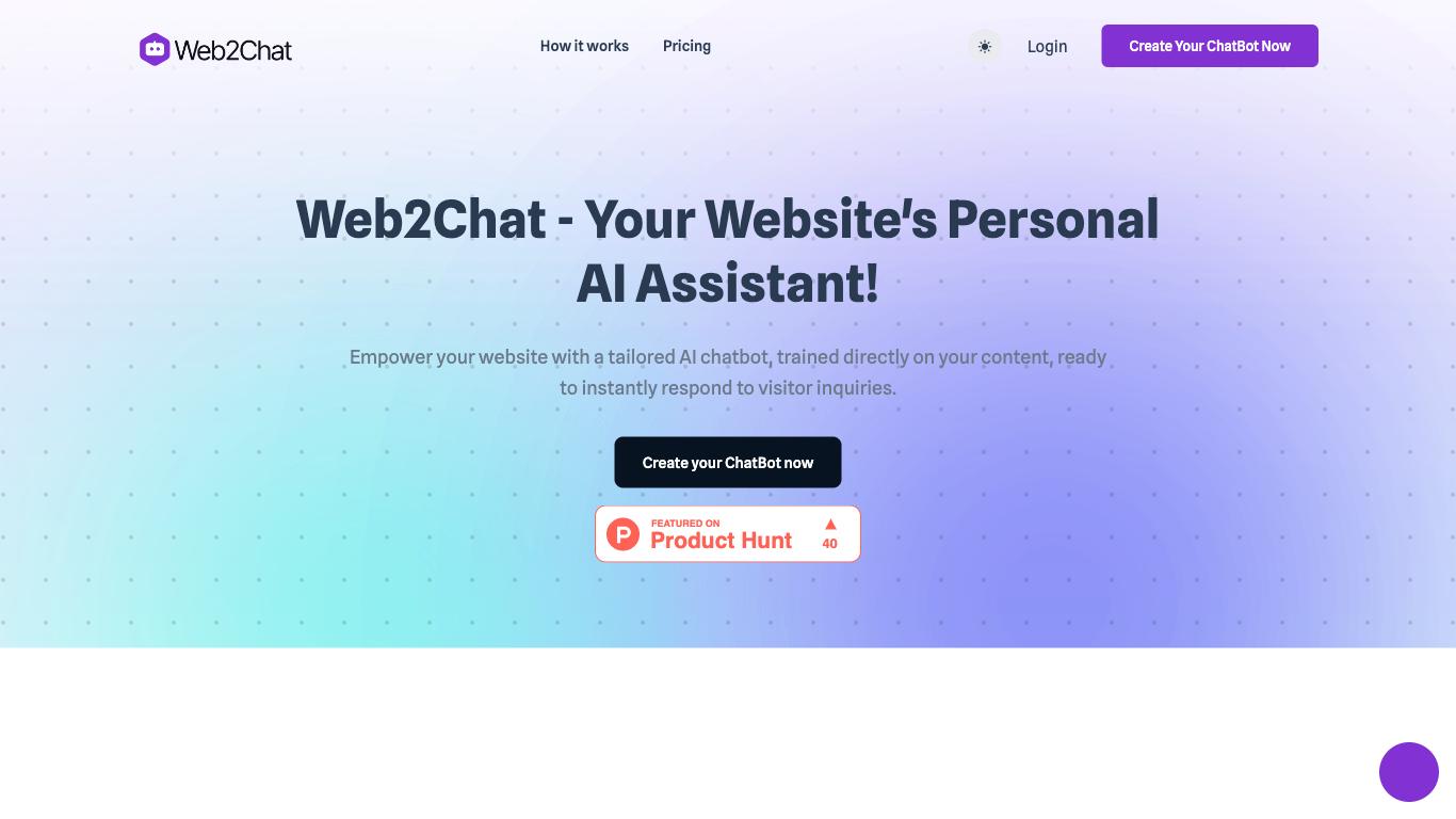 Web2Chat - Trending AI tool for Chatbots and best alternatives