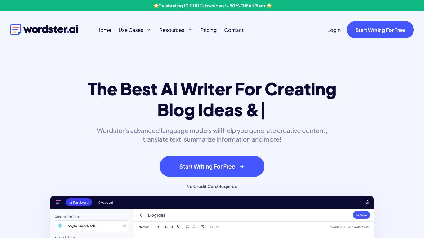 Wordster - Trending AI tool for Content generation and best alternatives
